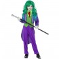 Verkleiden Sie die Joker SuperschurkeMädchen für eine Halloween-Party