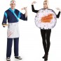 Japanischer Koch und Maki Sushi Kostüme für Paare