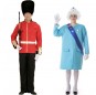 Englische königliche Garde und Königin Elisabeth II. Kostüme für Paare