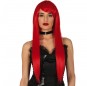 Rote Perücke mit glattem Haar um Ihr Kostüm zu vervollständigen