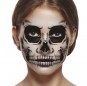 Skelett Gesicht Tattoo zur Vervollständigung Ihres Horrorkostüms