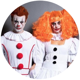 Wählen Sie den Schrecken mit unseren gruseligen Killerclown-Kostümen für Halloween. Lassen Sie alle vor Clowns erschaudern!