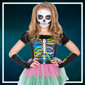 Skelett Kostüme für Mädchen