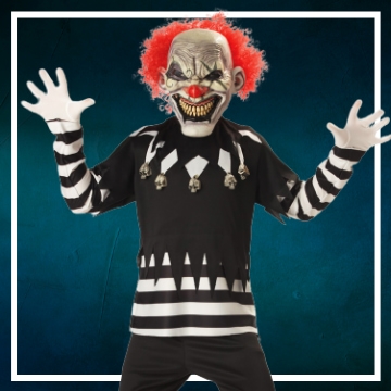 Kaufen Sie online die Killer Clown Halloween-Kostüme für Kinder